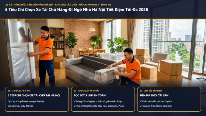 5 tiêu chí chọn xe tải chở tại Hà Nội - 5 Tiêu Chí Chọn Xe Tải Chở Hàng Đi Ngõ Nhỏ Hà Nội Tiết Kiệm Tối Đa 2026 | Kiến Vàng Cầu Giấy (Hình thực tế 1 - Mã #KV4309-1)