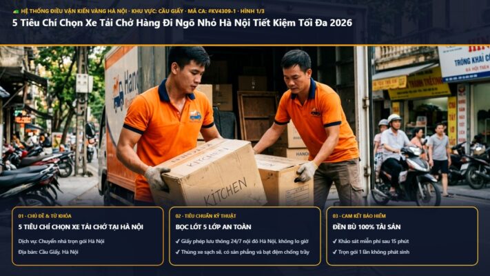 5 tiêu chí chọn xe tải chở tại Hà Nội - 5 Tiêu Chí Chọn Xe Tải Chở Hàng Đi Ngõ Nhỏ Hà Nội Tiết Kiệm Tối Đa 2026 | Kiến Vàng Cầu Giấy (Hình thực tế 1 - Mã #KV4309-1)