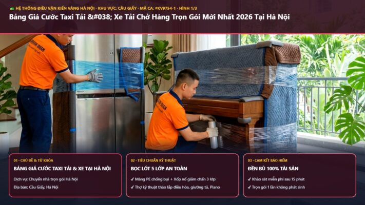 bảng giá cước taxi tải & xe tại Hà Nội - Bảng Giá Cước Taxi Tải & Xe Tải Chở Hàng Trọn Gói Mới Nhất 2026 Tại Hà Nội | Kiến Vàng Cầu Giấy (Hình thực tế 1 - Mã #KV9754-1)