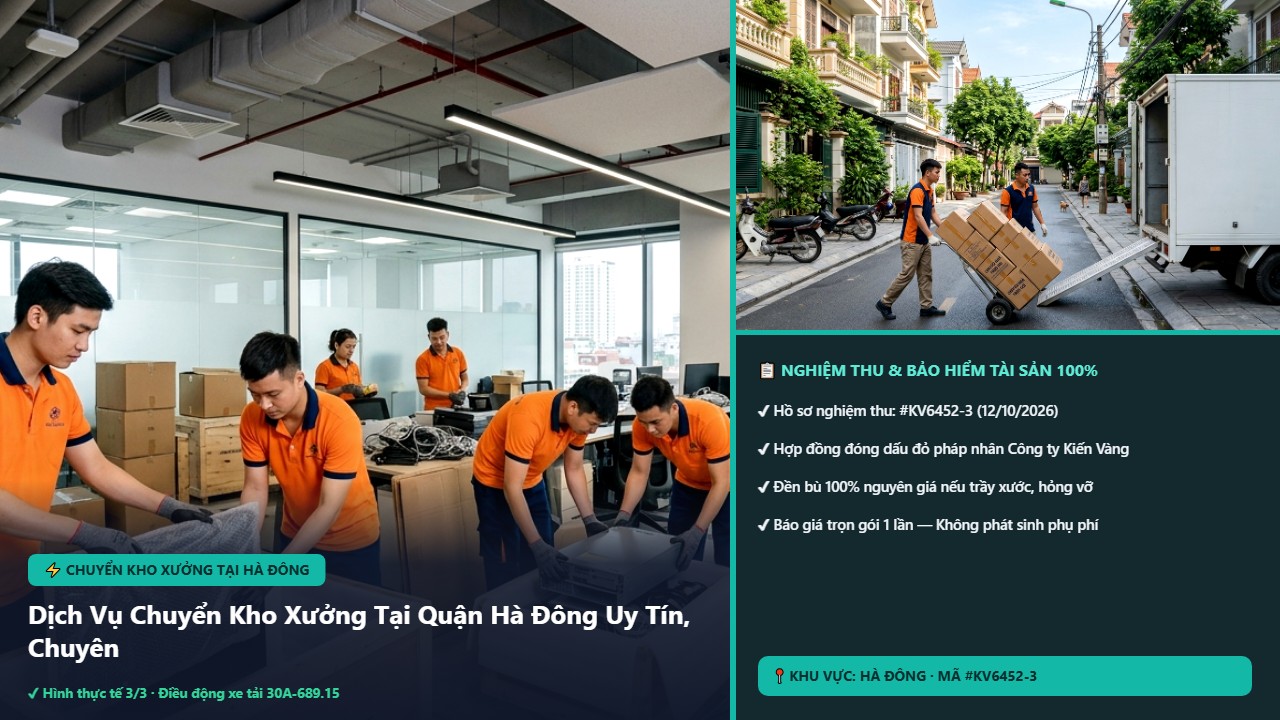 Hình ảnh thực tế nghiệm thu ca chuyển kho xưởng tại hà đông tại Quận Hà Đông Hà Nội - Công Ty Vận Chuyển Kiến Vàng Hà Nội