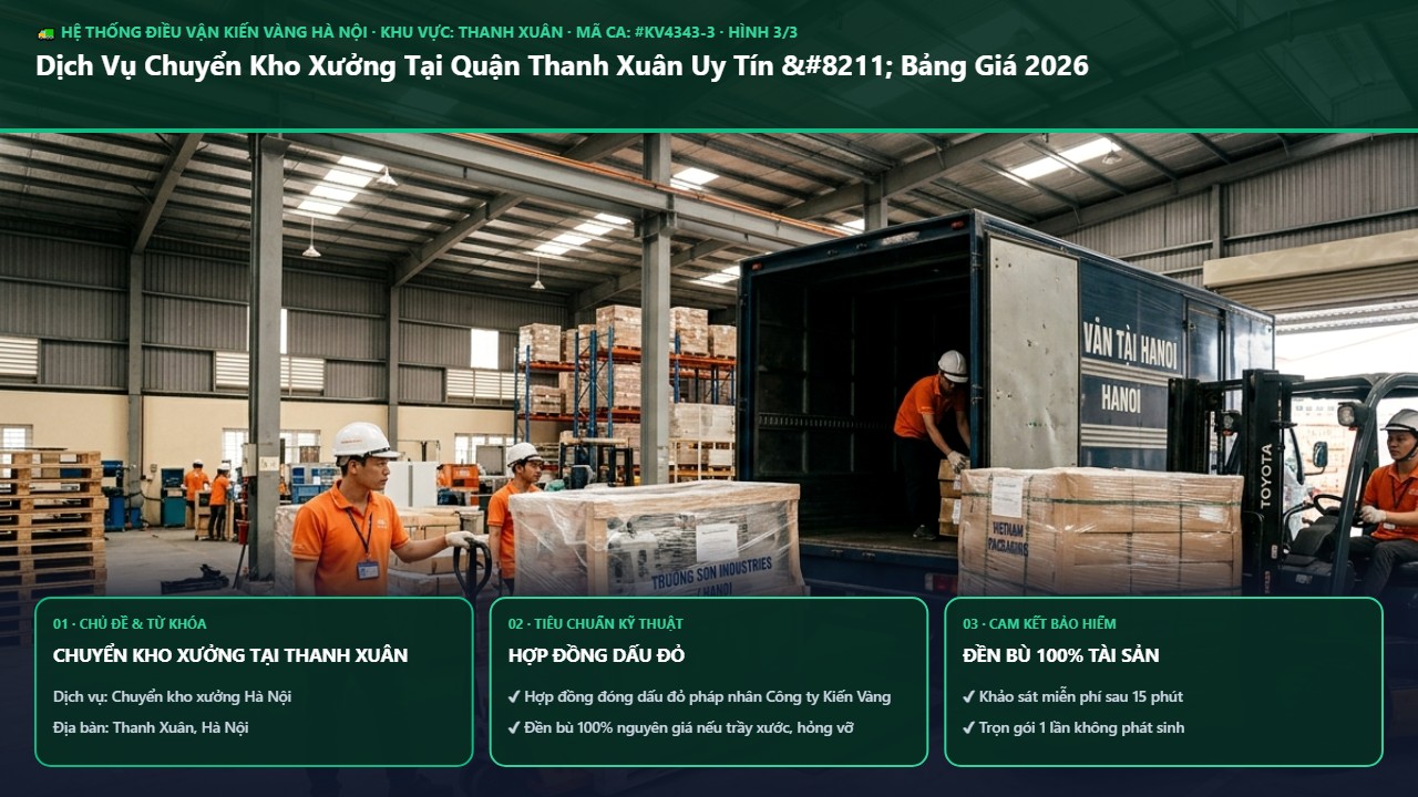 Hình ảnh thực tế nghiệm thu ca chuyển kho xưởng tại thanh xuân tại Quận Thanh Xuân Hà Nội - Công Ty Vận Chuyển Kiến Vàng Hà Nội