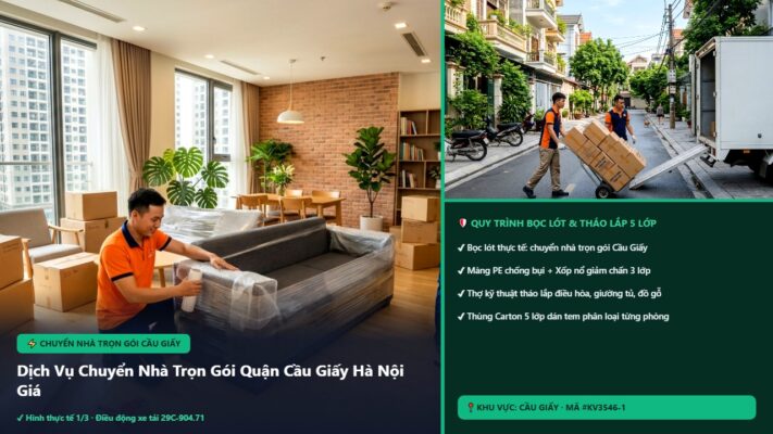 chuyển nhà trọn gói Cầu Giấy - Dịch Vụ Chuyển Nhà Trọn Gói Quận Cầu Giấy Hà Nội Giá Rẻ Kiến Vàng | Kiến Vàng Cầu Giấy (Hình thực tế 1 - Mã #KV3546-1)