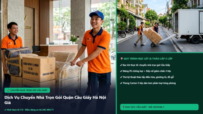 chuyển nhà trọn gói Cầu Giấy - Dịch Vụ Chuyển Nhà Trọn Gói Quận Cầu Giấy Hà Nội Giá Rẻ Kiến Vàng | Kiến Vàng Cầu Giấy (Hình thực tế 1 - Mã #KV3546-1)