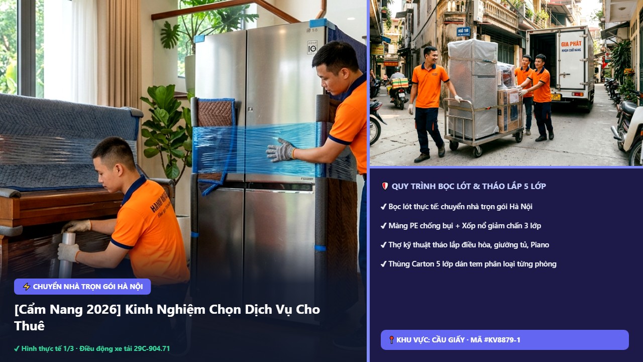 chuyển nhà trọn gói Hà Nội - [Cẩm Nang 2026] Kinh Nghiệm Chọn Dịch Vụ Cho Thuê Xe Tải: 5 Bí Quyết Tránh Mất Tiền Oan | Kiến Vàng Cầu Giấy (Hình thực tế 1 - Mã #KV8879-1)