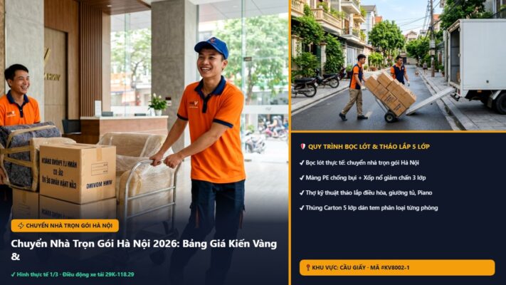 chuyển nhà trọn gói Hà Nội - Chuyển Nhà Trọn Gói Hà Nội 2026: Bảng Giá Kiến Vàng & Bảo Hiểm 100% | Kiến Vàng Cầu Giấy (Hình thực tế 1 - Mã #KV8002-1)