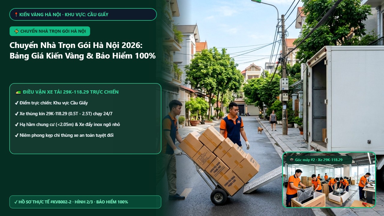chuyển nhà trọn gói Hà Nội - Chuyển Nhà Trọn Gói Hà Nội 2026: Bảng Giá Kiến Vàng & Bảo Hiểm 100% | Kiến Vàng Cầu Giấy (Hình thực tế 2)