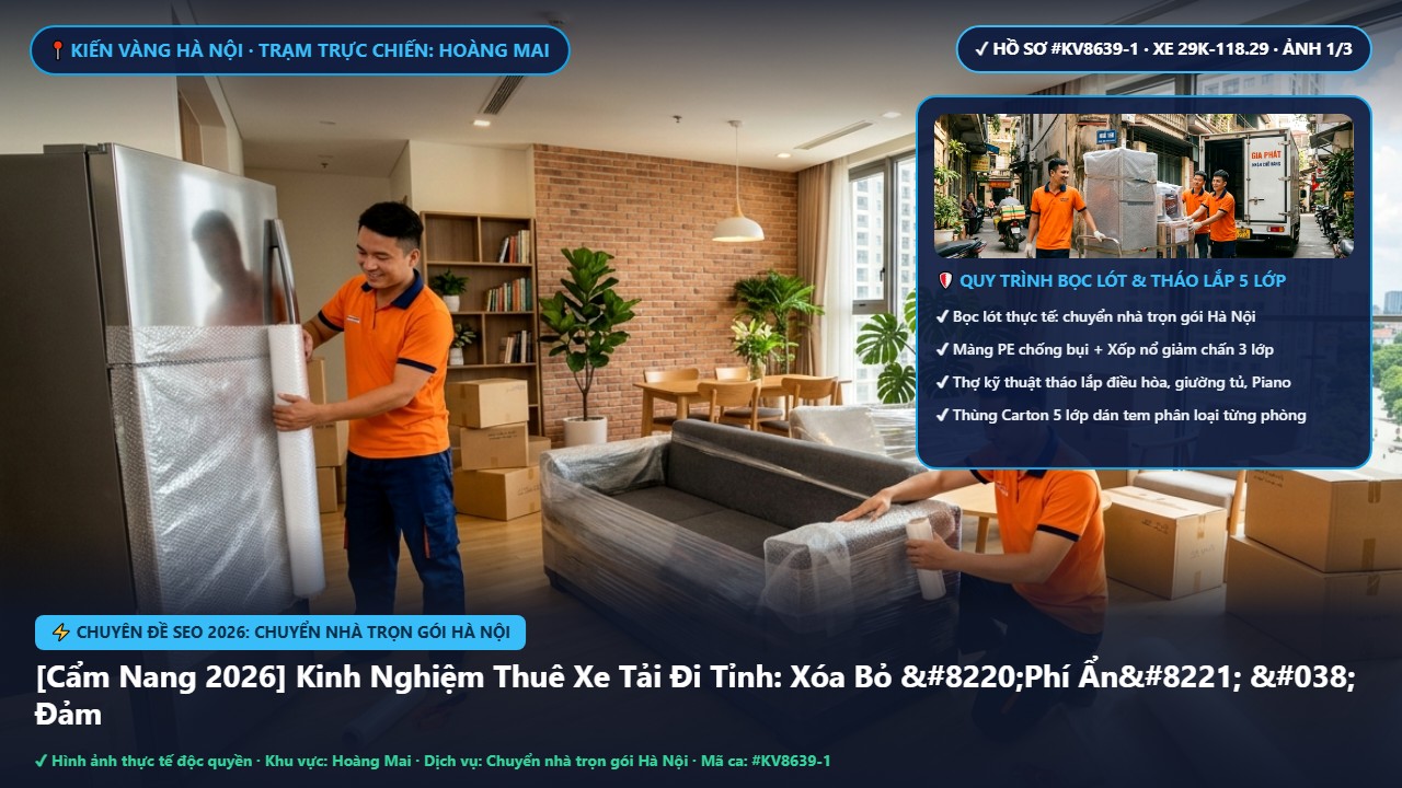 chuyển nhà trọn gói Hà Nội - [Cẩm Nang 2026] Kinh Nghiệm Thuê Xe Tải Đi Tỉnh: Xóa Bỏ “Phí Ẩn” & Đảm Bảo Hàng Hóa 100% | Kiến Vàng Hoàng Mai (Hình thực tế 1 - Mã #KV8639-1)