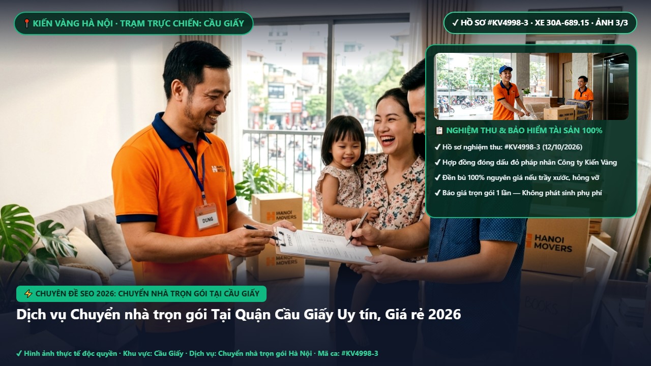 Hình ảnh thực tế nghiệm thu ca chuyển nhà trọn gói tại cầu giấy tại Quận Cầu Giấy Hà Nội - Công Ty Vận Chuyển Kiến Vàng Hà Nội