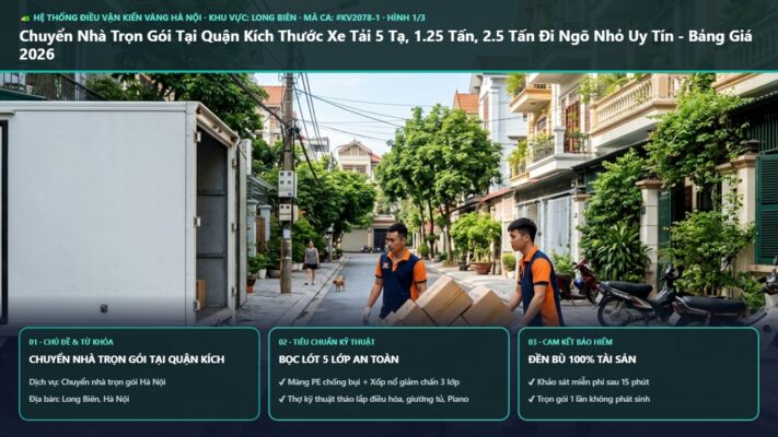 chuyển nhà trọn gói tại quận kích - Chuyển Nhà Trọn Gói Tại Quận Kích Thước Xe Tải 5 Tạ, 1.25 Tấn, 2.5 Tấn Đi Ngõ Nhỏ Uy Tín - Bảng Giá 2026 Kiến Vàng | Kiến Vàng Long Biên (Hình thực tế 1 - Mã #KV2078-1)