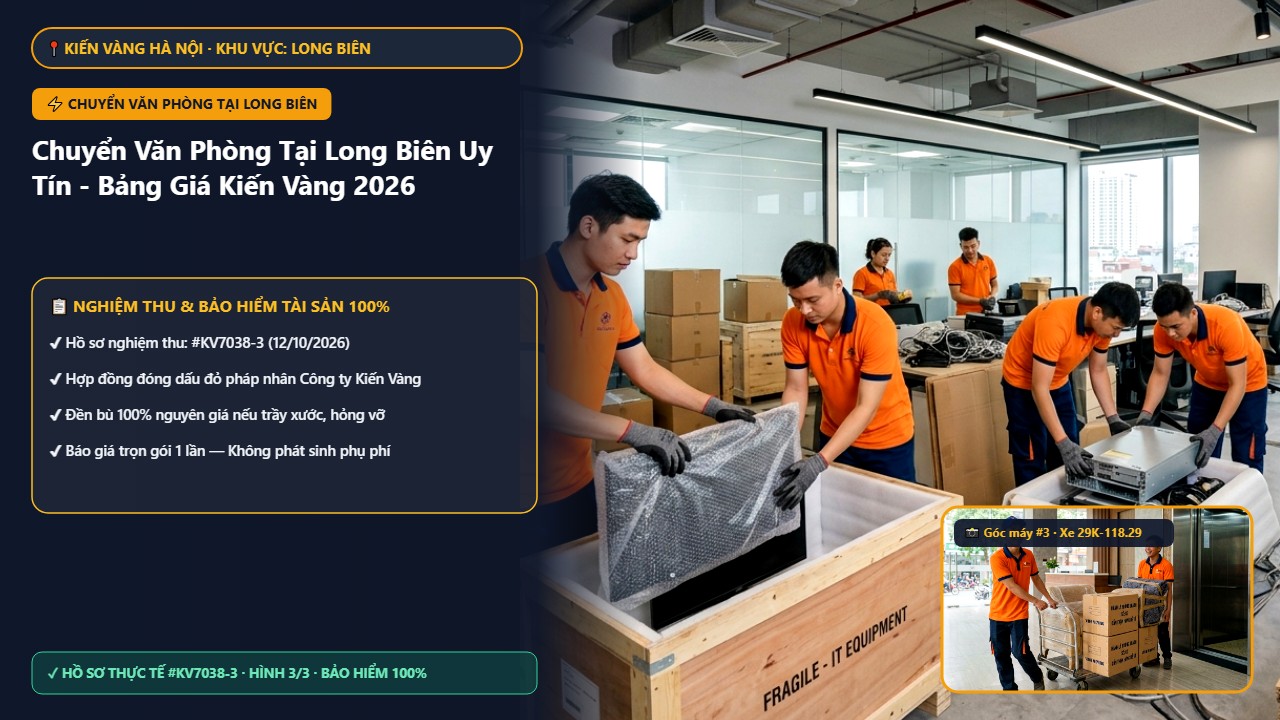 Hình ảnh thực tế nghiệm thu ca chuyển văn phòng tại long biên tại Quận Long Biên Hà Nội - Công Ty Vận Chuyển Kiến Vàng Hà Nội