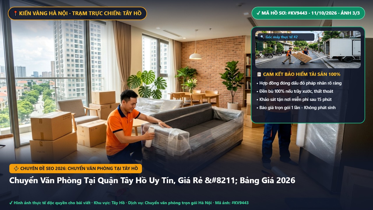 Hình ảnh thực tế nghiệm thu ca chuyển văn phòng tại tây hồ tại Quận Tây Hồ Hà Nội - Công Ty Vận Chuyển Kiến Vàng Hà Nội