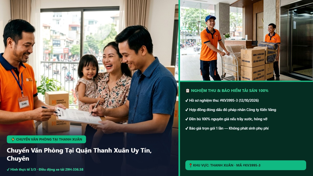 Hình ảnh thực tế nghiệm thu ca chuyển văn phòng tại thanh xuân tại Quận Thanh Xuân Hà Nội - Công Ty Vận Chuyển Kiến Vàng Hà Nội
