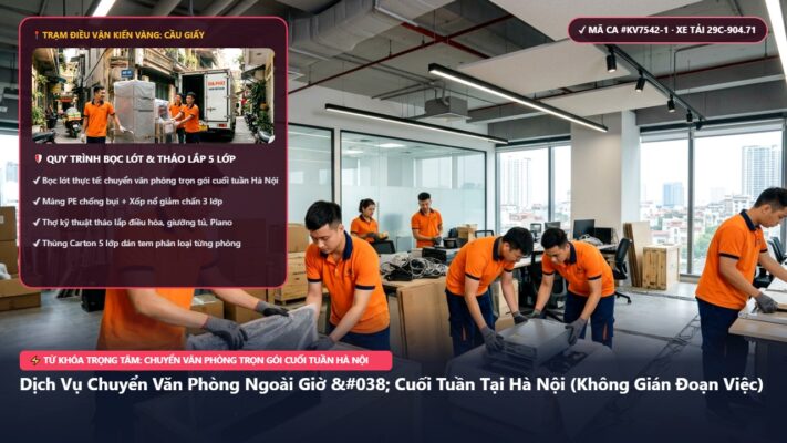 chuyển văn phòng trọn gói cuối tuần Hà Nội - Dịch Vụ Chuyển Văn Phòng Ngoài Giờ & Cuối Tuần Tại Hà Nội (Không Gián Đoạn Việc) | Kiến Vàng Cầu Giấy (Hình thực tế 1 - Mã #KV7542-1)