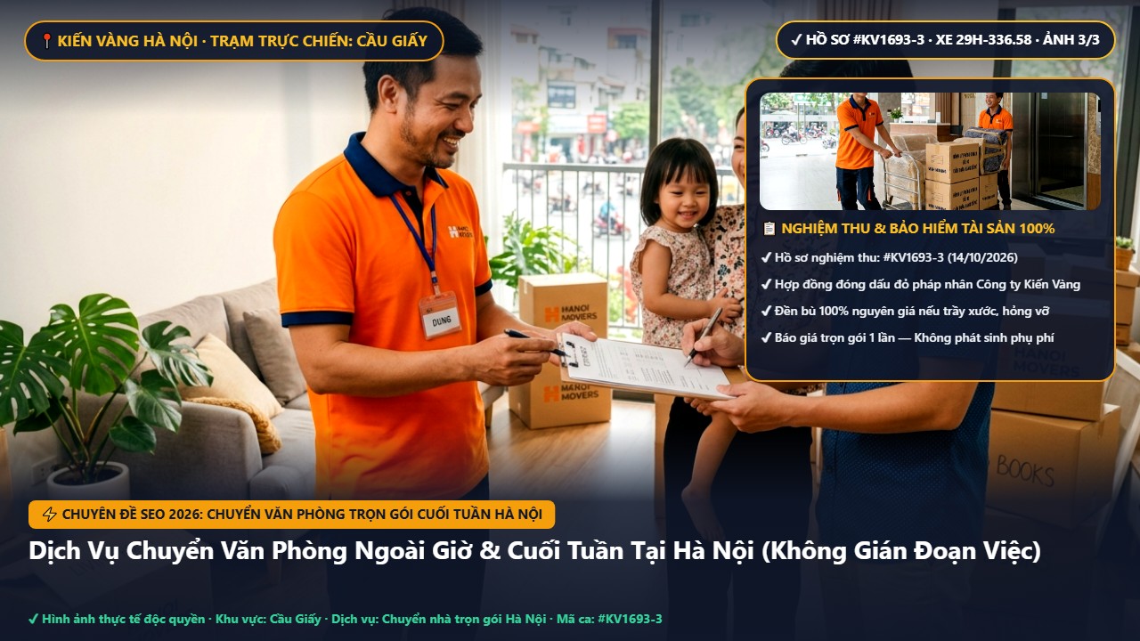 Hình ảnh thực tế nghiệm thu ca chuyển văn phòng trọn gói cuối tuần Hà Nội tại Quận Cầu Giấy Hà Nội - Công ty TNHH thương mại & dịch vụ vận tải kiến vàng