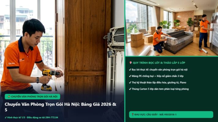 chuyển văn phòng trọn gói hà nội - Chuyển Văn Phòng Trọn Gói Hà Nội: Bảng Giá 2026 & 5 Mẹo Tiết Kiệm 40% Chi Phí | Kiến Vàng Cầu Giấy (Hình thực tế 1 - Mã #KV2019-1)