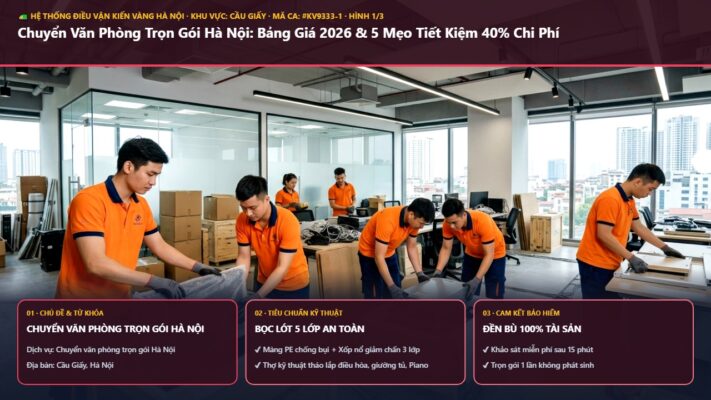 chuyển văn phòng trọn gói Hà Nội - Chuyển Văn Phòng Trọn Gói Hà Nội: Bảng Giá 2026 & 5 Mẹo Tiết Kiệm 40% Chi Phí | Kiến Vàng Cầu Giấy (Hình thực tế 1 - Mã #KV9333-1)