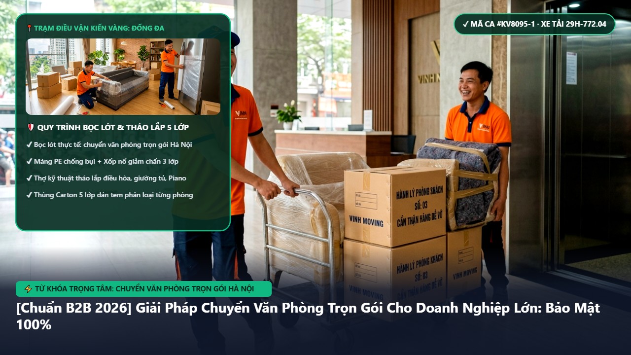chuyển văn phòng trọn gói Hà Nội - [Chuẩn B2B 2026] Giải Pháp Chuyển Văn Phòng Trọn Gói Cho Doanh Nghiệp Lớn: Bảo Mật 100% Hồ Sơ | Kiến Vàng Đống Đa (Hình thực tế 1 - Mã #KV8095-1)