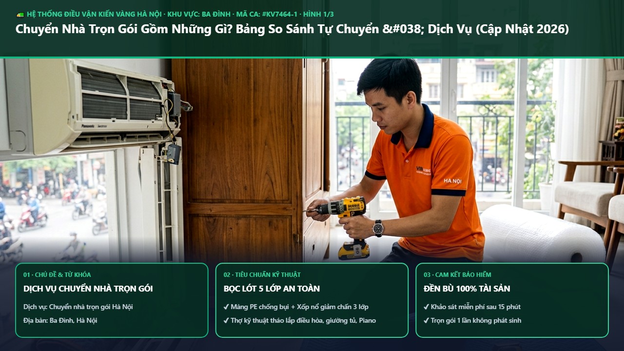 Dịch vụ chuyển nhà trọn gói - Chuyển Nhà Trọn Gói Gồm Những Gì? Bảng So Sánh Tự Chuyển & Dịch Vụ (Cập Nhật 2026) | Kiến Vàng Ba Đình (Hình thực tế 1)