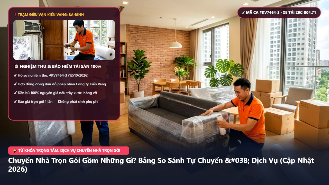 Hình ảnh thực tế nghiệm thu ca Dịch vụ chuyển nhà trọn gói tại Quận Ba Đình Hà Nội - Công Ty Vận Chuyển Kiến Vàng Hà Nội