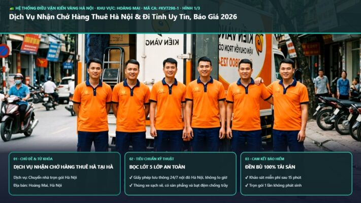 dịch vụ nhận chở hàng thuê hà tại Hà Nội - Dịch Vụ Nhận Chở Hàng Thuê Hà Nội & Đi Tỉnh Uy Tín, Báo Giá 2026 | Kiến Vàng Hoàng Mai (Hình thực tế 1 - Mã #KV7298-1)