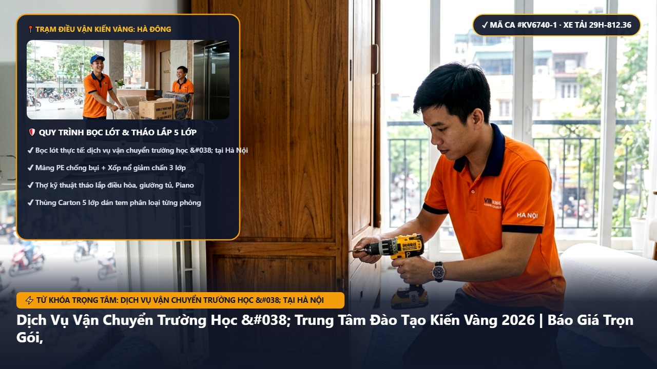 dịch vụ vận chuyển trường học & tại Hà Nội - Dịch Vụ Vận Chuyển Trường Học & Trung Tâm Đào Tạo Kiến Vàng 2026 | Báo Giá Trọn Gói, Zero Downtime | Kiến Vàng Hà Đông (Hình thực tế 1 - Mã #KV6740-1)