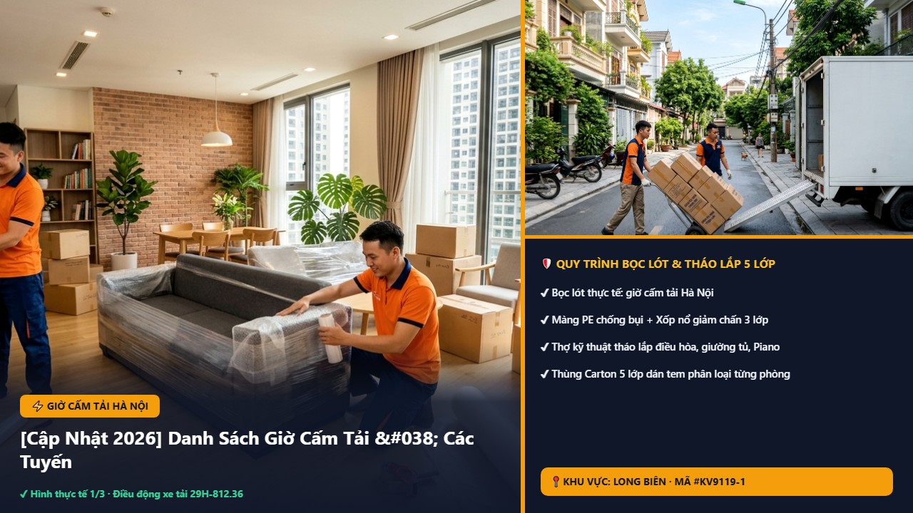 giờ cấm tải Hà Nội - [Cập Nhật 2026] Danh Sách Giờ Cấm Tải & Các Tuyến Phố Cấm Tải Hà Nội, TPHCM | Kiến Vàng Long Biên (Hình thực tế 1 - Mã #KV9119-1)