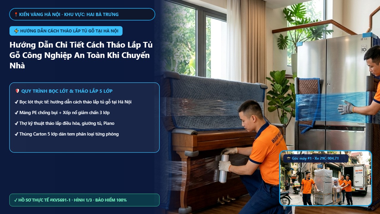 hướng dẫn cách tháo lắp tủ gỗ tại Hà Nội - Hướng Dẫn Chi Tiết Cách Tháo Lắp Tủ Gỗ Công Nghiệp An Toàn Khi Chuyển Nhà (Chuẩn Kiến Vàng 2026) | Kiến Vàng Hai Bà Trưng (Hình thực tế 1 - Mã #KV5691-1)