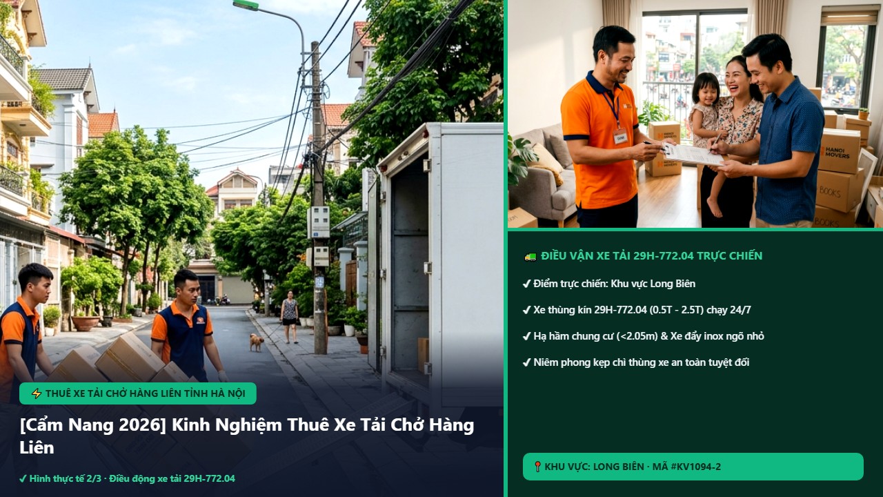 thuê xe tải chở hàng liên tỉnh Hà Nội - [Cẩm Nang 2026] Kinh Nghiệm Thuê Xe Tải Chở Hàng Liên Tỉnh Hà Nội & TPHCM Tiết Kiệm Tối Đa | Kiến Vàng Long Biên (Hình thực tế 2)