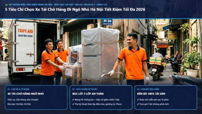 xe tải chở hàng ngõ nhỏ - 5 Tiêu Chí Chọn Xe Tải Chở Hàng Đi Ngõ Nhỏ Hà Nội Tiết Kiệm Tối Đa 2026 | Kiến Vàng Hà Nội (Hình thực tế 1 - Mã #KV3216-1)