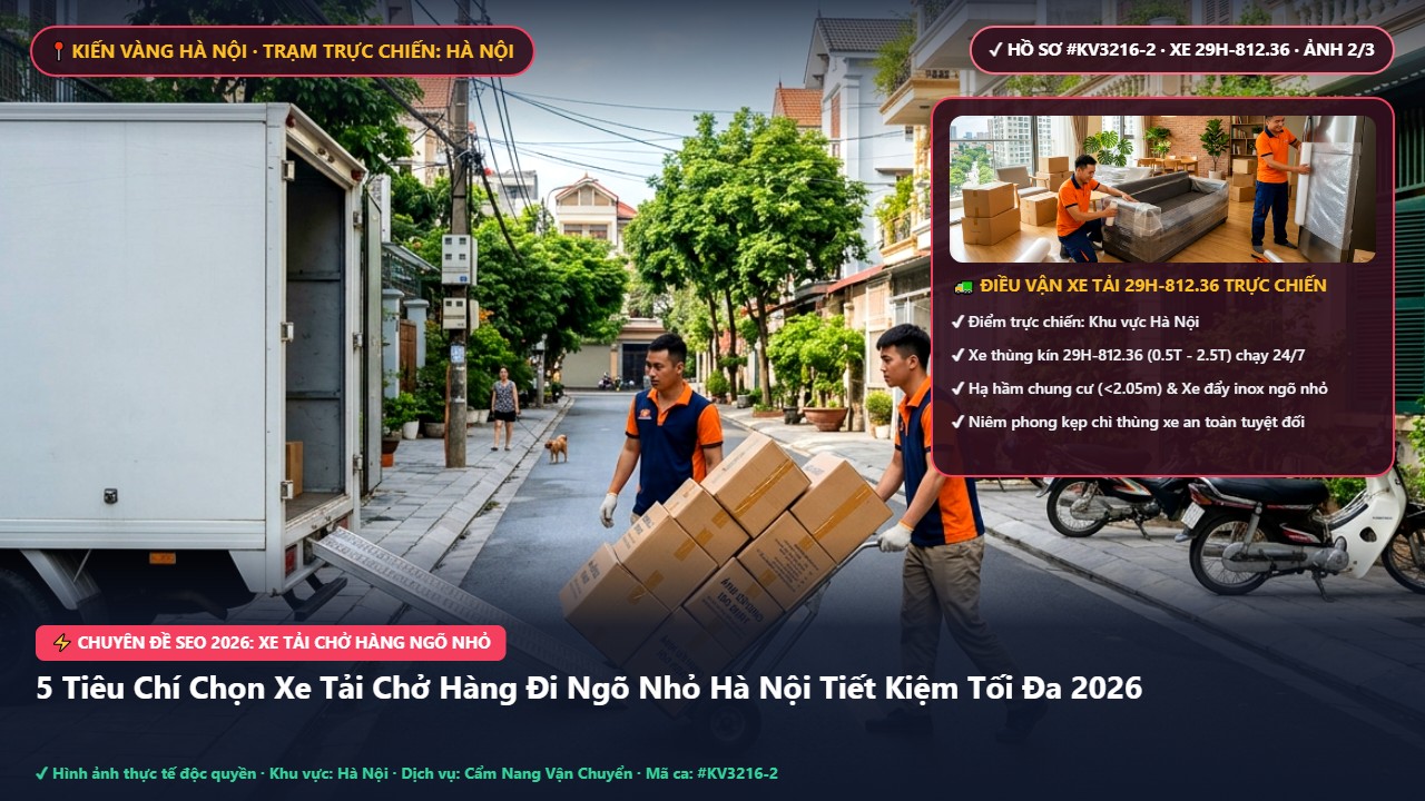 5 Tiêu Chí Chọn Xe Tải Chở Hàng Đi Ngõ Nhỏ Hà Nội Tiết Kiệm Tối Đa 2026 - 5 Tiêu Chí Chọn Xe Tải Chở Hàng Đi Ngõ Nhỏ Hà Nội Tiết Kiệm Tối Đa 2026 | Kiến Vàng Hà Nội (Hình thực tế 2)